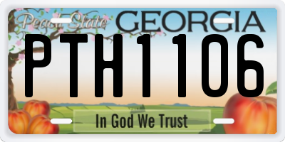 GA license plate PTH1106