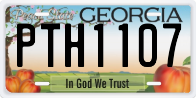 GA license plate PTH1107