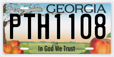 GA license plate PTH1108