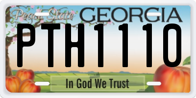 GA license plate PTH1110