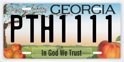 GA license plate PTH1111