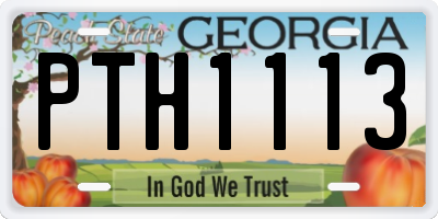 GA license plate PTH1113