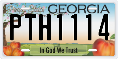 GA license plate PTH1114