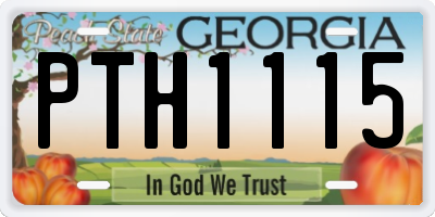 GA license plate PTH1115