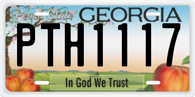 GA license plate PTH1117