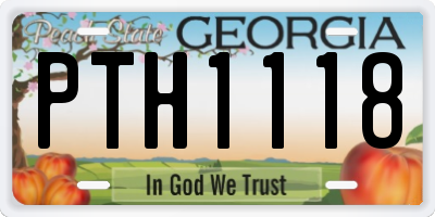 GA license plate PTH1118