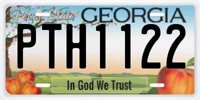 GA license plate PTH1122
