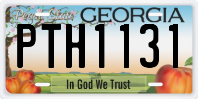 GA license plate PTH1131