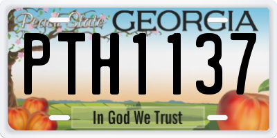 GA license plate PTH1137