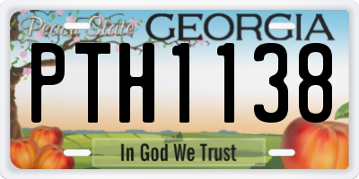 GA license plate PTH1138