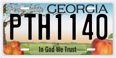 GA license plate PTH1140