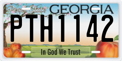 GA license plate PTH1142