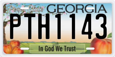 GA license plate PTH1143
