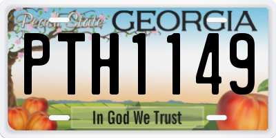 GA license plate PTH1149