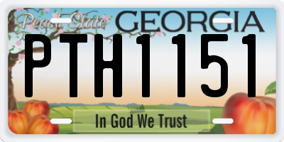 GA license plate PTH1151