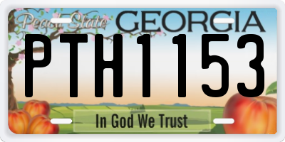 GA license plate PTH1153