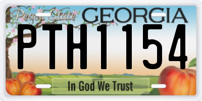 GA license plate PTH1154