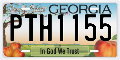 GA license plate PTH1155