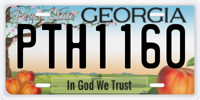 GA license plate PTH1160