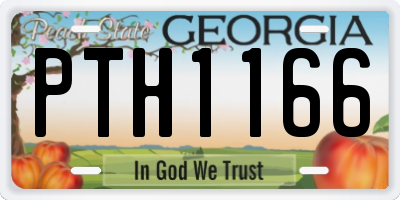GA license plate PTH1166