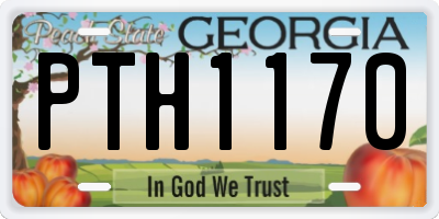 GA license plate PTH1170