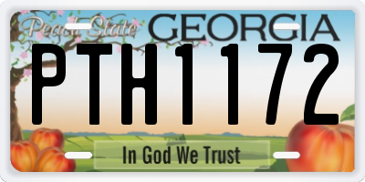 GA license plate PTH1172