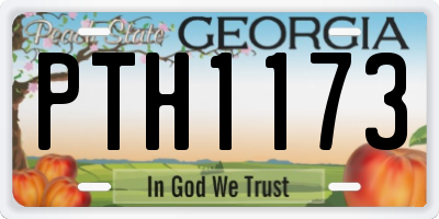 GA license plate PTH1173