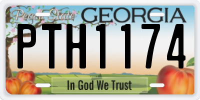 GA license plate PTH1174
