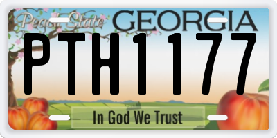 GA license plate PTH1177