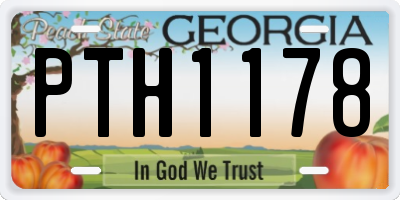 GA license plate PTH1178