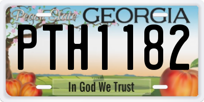 GA license plate PTH1182