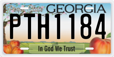 GA license plate PTH1184