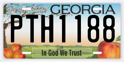 GA license plate PTH1188