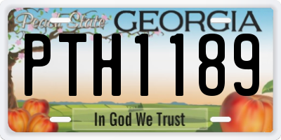 GA license plate PTH1189