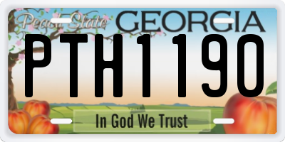 GA license plate PTH1190