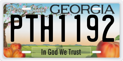 GA license plate PTH1192