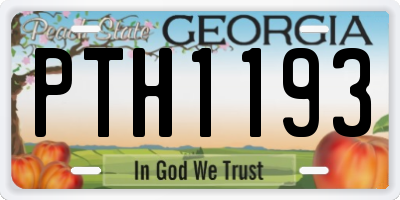 GA license plate PTH1193