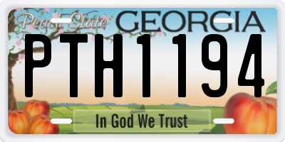 GA license plate PTH1194