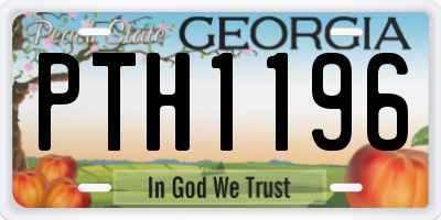 GA license plate PTH1196