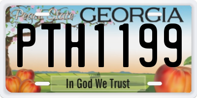 GA license plate PTH1199