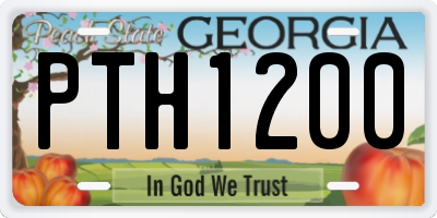 GA license plate PTH1200