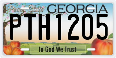 GA license plate PTH1205