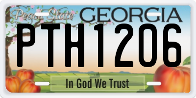 GA license plate PTH1206