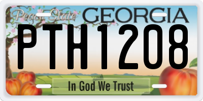 GA license plate PTH1208