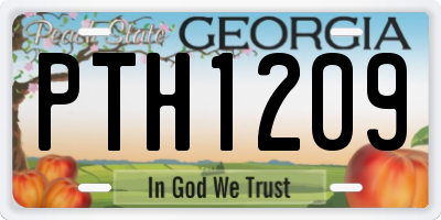 GA license plate PTH1209