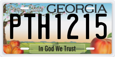 GA license plate PTH1215