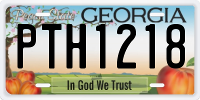 GA license plate PTH1218