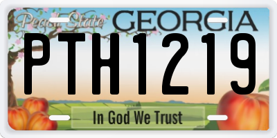 GA license plate PTH1219