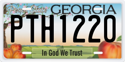 GA license plate PTH1220