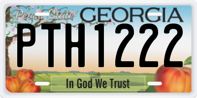 GA license plate PTH1222